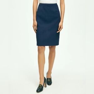 Alyn Paige Navy Pinstripe Pencil Skirt